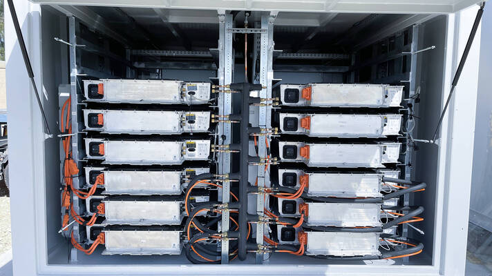 Battery cube in Kibbutz Maale Gilboa, Israel