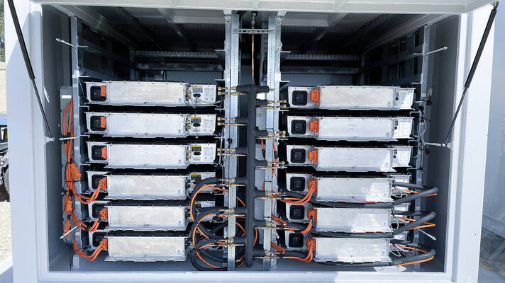 Battery cube in Kibbutz Maale Gilboa, Israel